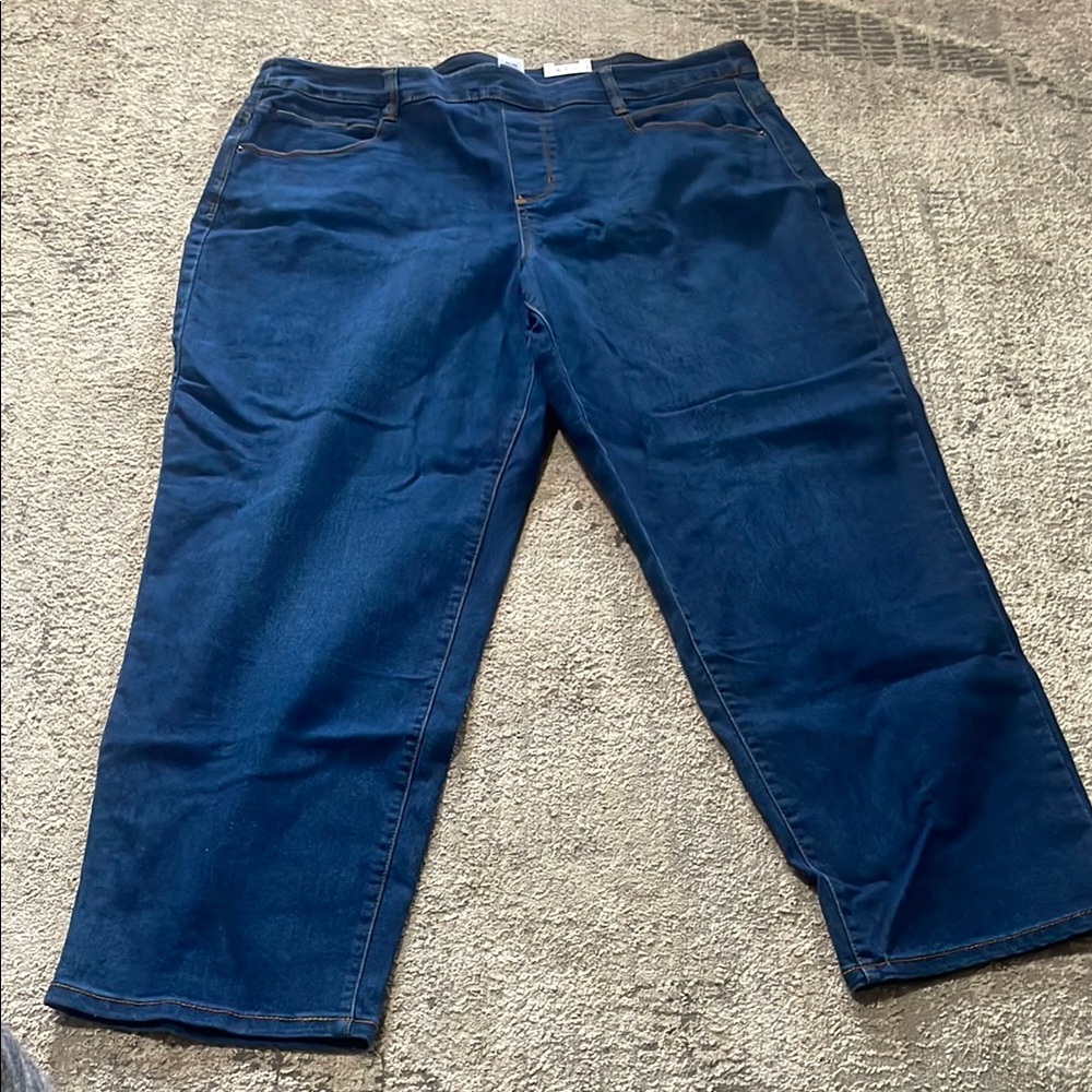 NWTs Ladies Time & True relaxed fit stretch Dark Blue Denim Jeans Sz XXL (20)